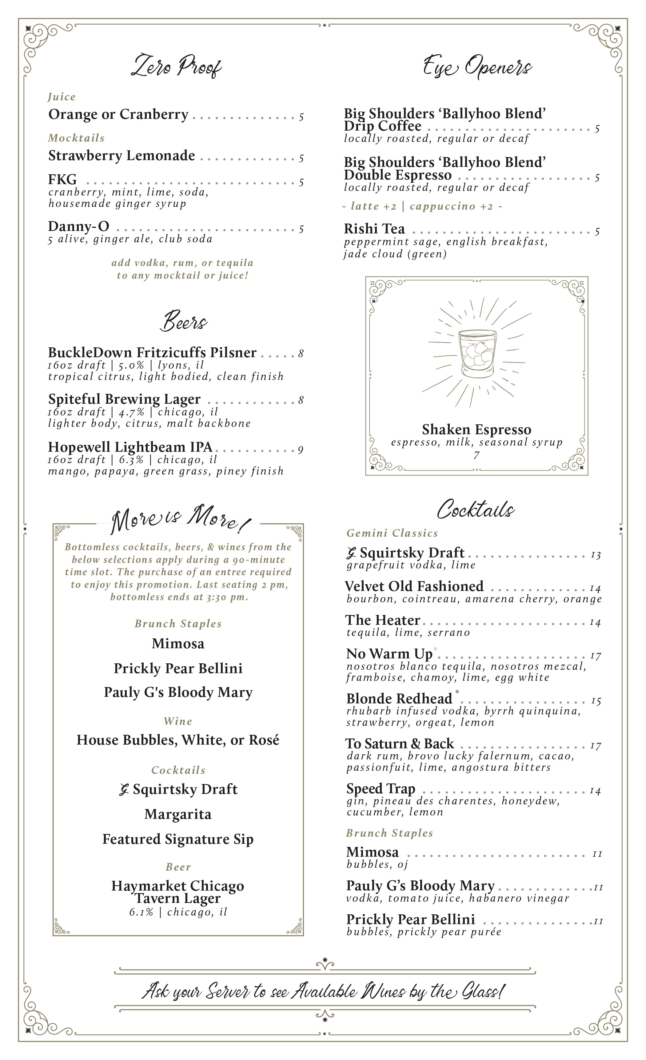 Brunch Menu