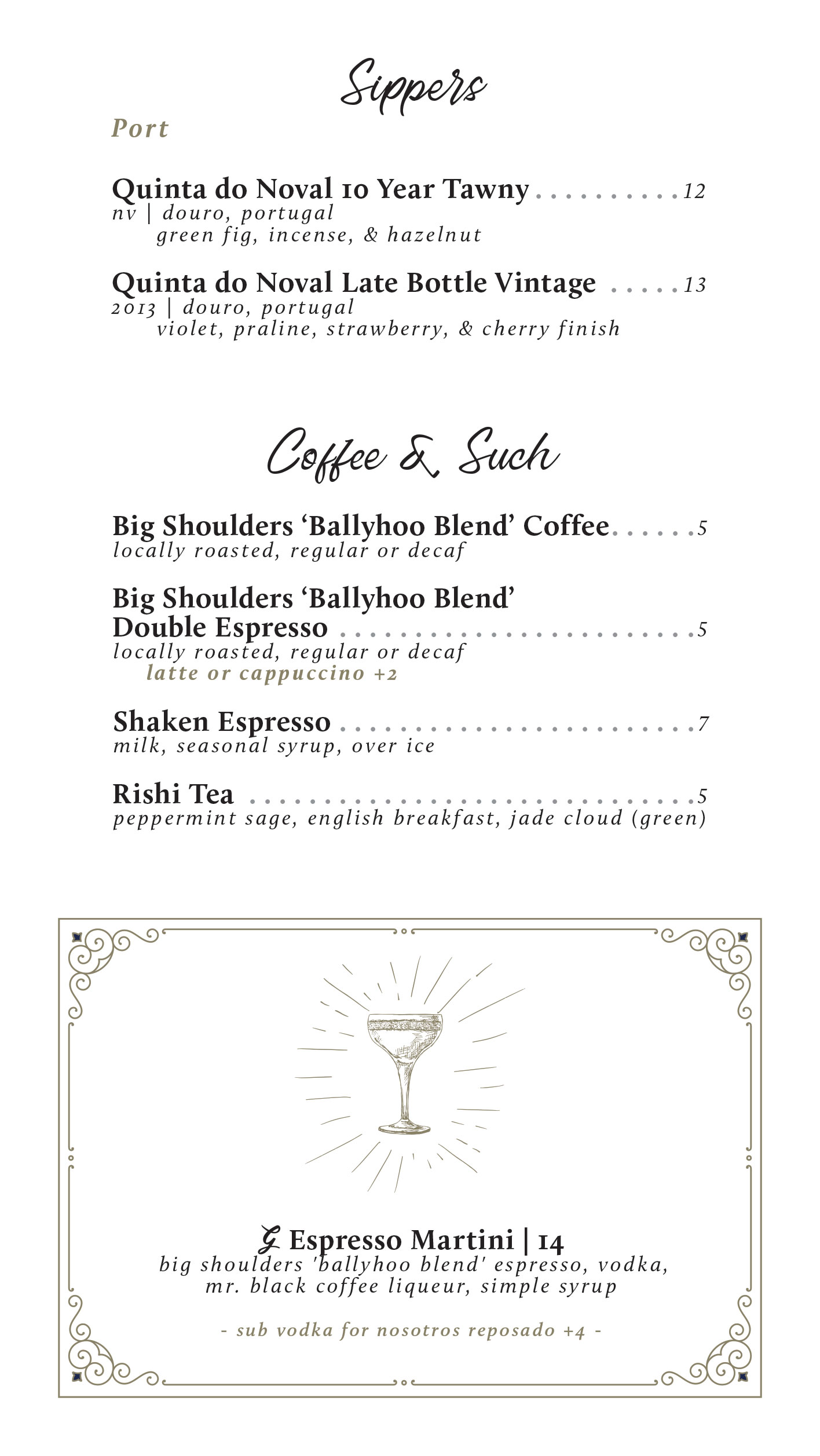 Dessert Menu