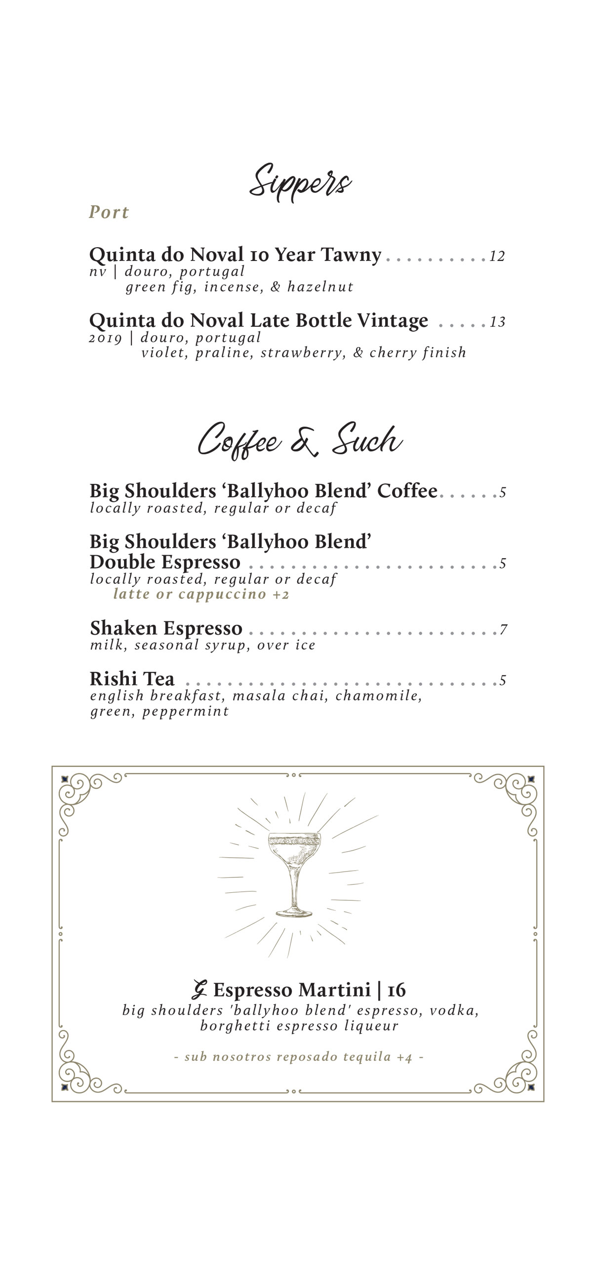 Dessert Menu