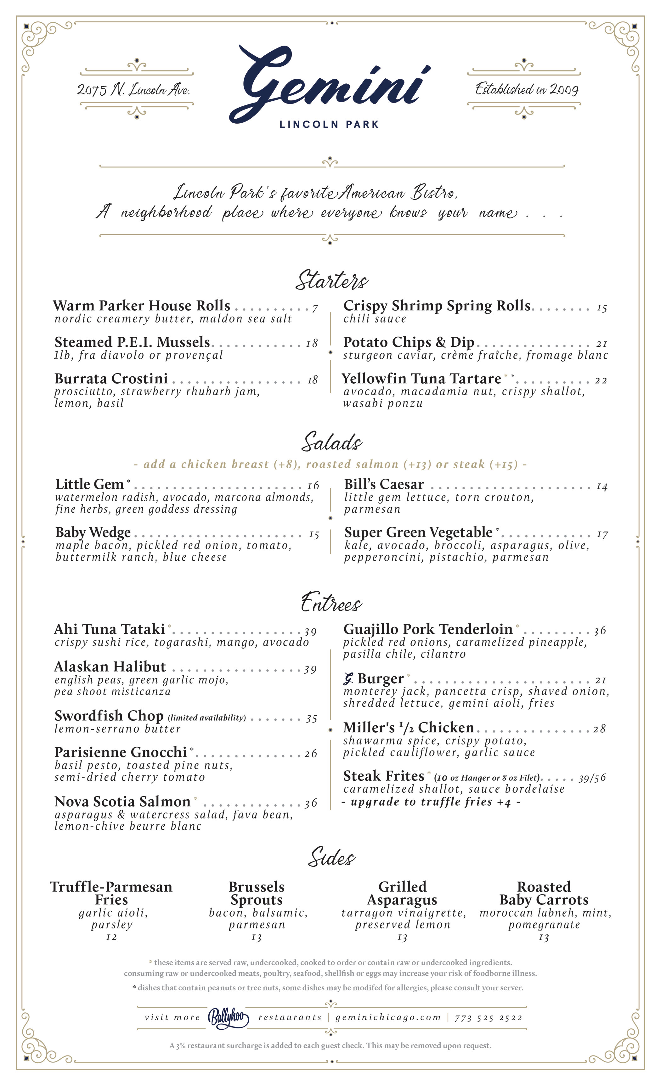 Dinner Menu