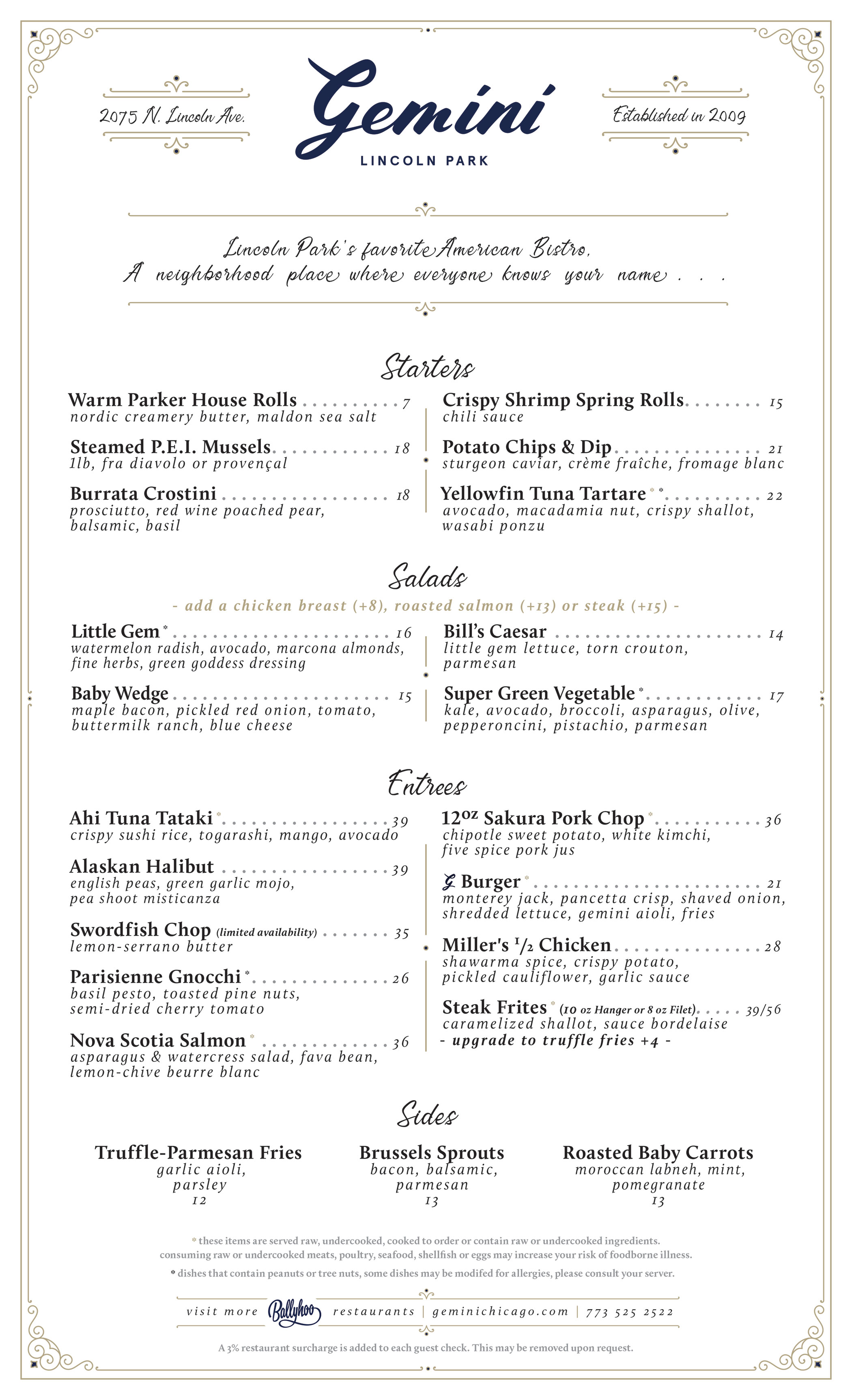 Dinner Menu